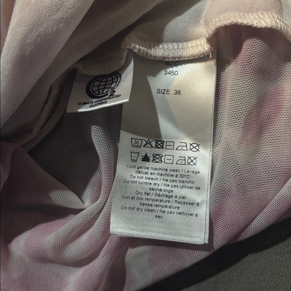 GANNI Floral Pink Mesh Turtleneck Top Size 36 - Picture 5 of 6